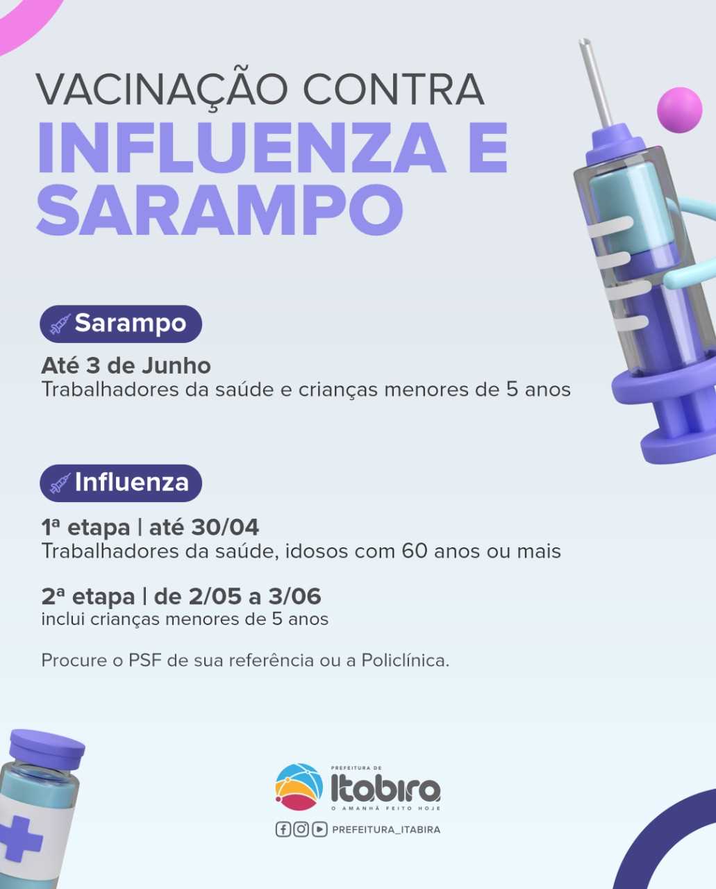 Prefeitura Municipal De Itabira Cronograma De Vacina O Influenza E